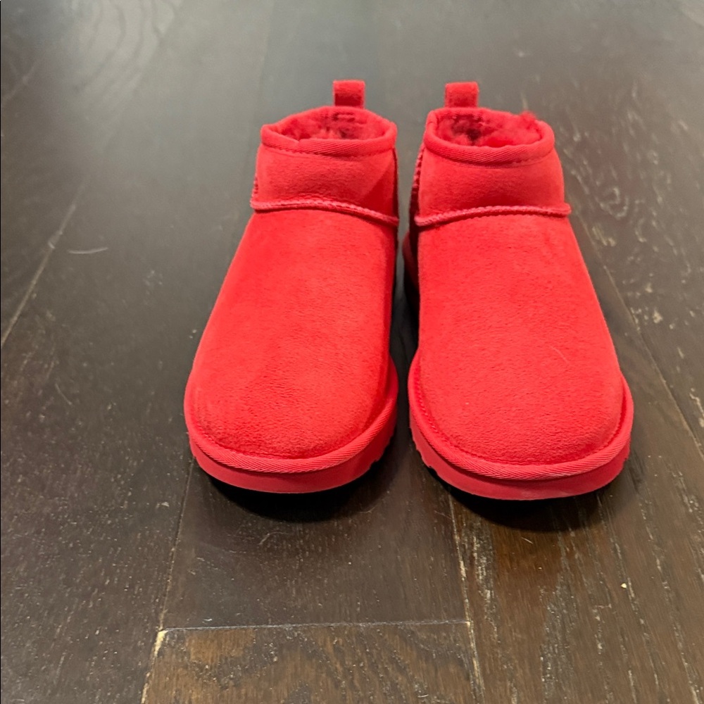 UGG Classic Ultra Mini Cozy Red Slip-On Booties